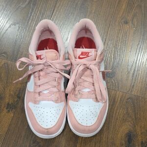 Like New Size 4.5Y Pink and White Low Dunks.